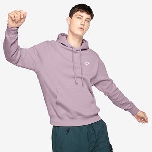 NIKE sportswear men's club hoodie PURPLEICED LILAC/ICED LILAC/WHITE size M